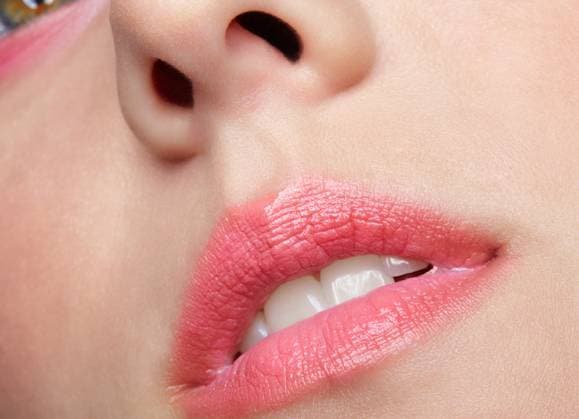 Closeup macro portrait of female part of face. Human woman lips with day beauty makeup Human mouth and nose. Closeup macro portrait of female part of face. Woman lips with day beauty makeup. Copyright: xZoonar.com SergeyxPistyazhnyukx(SergxZastavkin)x 17682579 ,model released, Symbolfoto ,property released