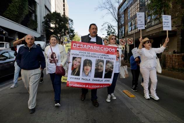Relatives of missing persons in the state of Zacatecas in Mexico demand government to locate them January 5, 2023, Mexico City, Mexico: Family and friends of Irma Paola Vargas Montoya, Daniela Marquez Pichardo, Viviana Marquez Pichardo and Jose Gutierrez Montoya, missing since December 25 in the state of Zacatecas, demand that the governments of Zacatecas, Jalisco and Mexico find them alive during a protest in Mexico City. on January 5, 2023 in Mexico City, Mexico (Photo by Luis Barron Eyepix Group). Copyright: xLuisxBarronx xEyepixxGroupx LB_20230105_ZACATECAS_DESAPARECIDOS7
