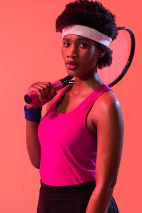 Creative Highlights Symbolbilder Vertical image of african american female tennis player in pink neon lighting Vertical image of african american female tennis player in pink neon lighting. Sport, movement, fitness and active lifestyle concept., model released, , property released, Cape Town, South Africa, , 3733851.jpg, people,vertical,image,african american,female,tennis player,pink,neon lighting,sport,movement,fitness,active lifestyle,concept,exercise,workout,fit,active,training,athlete,recreation,activity,athletic,gym,lifestyle,body,design,illustration,healthy,graphic,leisure,background,abstract,health,african,american,tennis,player,neon,lighting