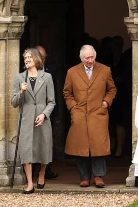 Entertainment Themen der Woche KW01 Entertainment Bilder des Tages King Charles III attends the Sunday Mattins service at the St Lawrence Church at Castle Rising, Sandringham, in the week that Prince Harry has spoken about his relationship with his father, King Charles III, and his brother Prince William The Prince of Wales.  *