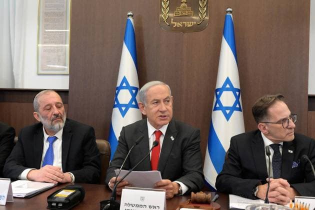 News Themen der Woche KW01 News Bilder des Tages Israeli Prime Minister Benjamin Netanyahu chairs a cabinet meeting in Jerusalem Israeli Prime Minister Benjamin Netanyahu chairs a cabinet meeting in Jerusalem, on January 8, 2023. Photo by Israeli Prime Minister Office apaimages Jerusalem Jerusalem Palestinian Territory 080123_ISRAEL_IPMO_00 (1) Copyright: xapaimagesxIsraelixPrimexMinisterxOfficex xapaimagesx