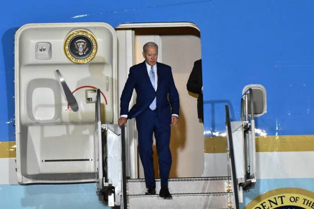 January 8, 2022, Mexico City, Mexico: US President Joe Biden arrives at the Santa Lucia Airport (Felipe Angeles) on the occasion of his participation in the 10th North American Leaders Summit. on January 8, 2022 in Mexico City, Mexico. ( Carlos Tischler Eyepx Group) Eyepix Group Mexico City Mexico - ZUMAe321 20230109_zia_e321_067 Copyright: x<authorx
