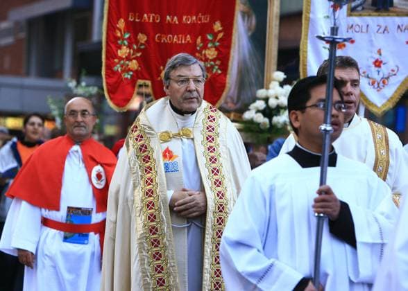 CARDINAL GEORGE PELL OBIT, ***Cardinal George Pell has died aged 81 in Rome, a week after mourning in St Peter s beside the body of Pope Emeritus Benedict*** Cardinal George Pell marches in the Catholic Church s annual Procession of the Blessed Sacrament in Sydney, Sunday May 25, 2008. Thousands of Catholics took part in the Walk with Christ procession through the streets of Sydney, led by the Bishops of Sydney carrying the Blessed Sacrament. ( NO ARCHIVING, EDITORIAL USE ONLY, NO USE IN BOOKS WITHOUT CONSENT SYDNEY NSW Australia  Copyright: xJENNYxEVANSx 20230111001750927247
