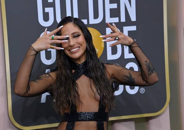 Tefi Pessoa arrives for the 80th annual Golden Globe Awards at the Beverly Hilton in Beverly Hills, California on Tuesday, January 10, 2023.  LAP20230110053 JIMxRUYMEN