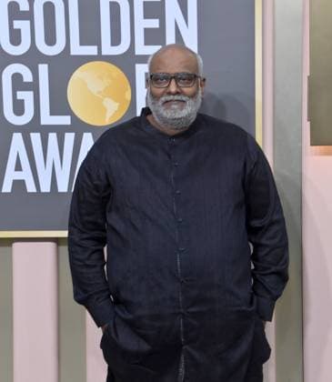M. M. Keeravani arrives for the 80th annual Golden Globe Awards at the Beverly Hilton in Beverly Hills, California on Tuesday, January 10, 2023.  LAP20230110143 JIMxRUYMEN