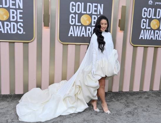 Chloe Flower arrives for the 80th annual Golden Globe Awards at the Beverly Hilton in Beverly Hills, California on Tuesday, January 10, 2023.  LAP20230110173 JIMxRUYMEN