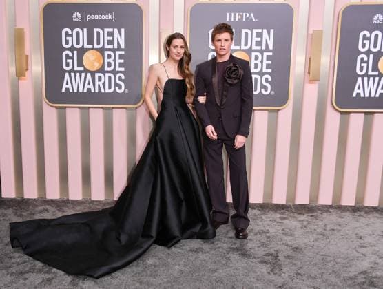 January 10, 2023, Los Angeles, California, United States: Hannah Bagshawe and Eddie Redmayne attend the 80th Annual Golden Globe Awards, Arrivals held at The Beverly Hilton in Los Angeles on Jan 10, 2023. Los Angeles United States  - ZUMAc35_ 20230110_zaf_c35_120 Copyright: xGeorgexPimentelx