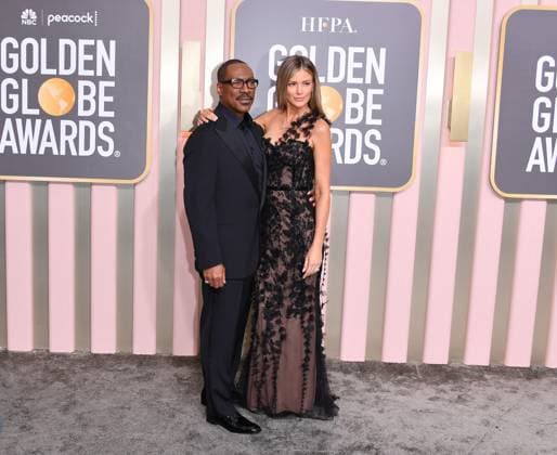 January 10, 2023, Los Angeles, California, United States: Eddie Murphy and Paige Butcher attends the 80th Annual Golden Globe Awards, Arrivals held at The Beverly Hilton in Los Angeles on Jan 10, 2023. Los Angeles United States  - ZUMAc35_ 20230110_zaf_c35_131 Copyright: xGeorgexPimentelx