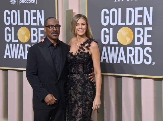 Eddie Murphy and Paige Butcher arrive for the 80th annual Golden Globe Awards at the Beverly Hilton in Beverly Hills, California on Tuesday, January 10, 2023.  LAP20230110340 JIMxRUYMEN