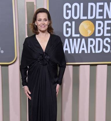 Sigourney Weaver arrives for the 80th annual Golden Globe Awards at the Beverly Hilton in Beverly Hills, California on Tuesday, January 10, 2023.  LAP20230110378 JIMxRUYMEN