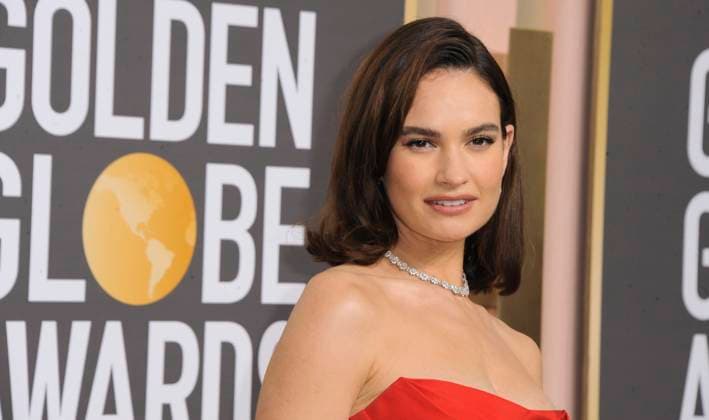 Lily James at arrivals for 80th Annual Golden Globe Awards - Arrivals, Beverly Hilton Hotel, Beverly Hills, CA January 10, 2023. Photo By: Elizabeth Goodenough Everett Collection at arrivals for 80th Annual Golden Globe Awards - Arrivals, Beverly Hilton Hotel, Beverly Hills, CA January 10, 2023. Photo By: Elizabeth Goodenough Everett Collection PUBLICATIONXNOTxINxCANxCHNxFRAxITAxJPNxNORxPOLxRUSxESPxUKxUSA