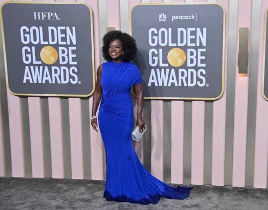Viola Davis arrives for the 80th annual Golden Globe Awards at the Beverly Hilton in Beverly Hills, California on Tuesday, January 10, 2023.  LAP20230110607 JIMxRUYMEN
