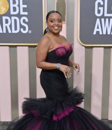 Quinta Brunson arrives for the 80th annual Golden Globe Awards at the Beverly Hilton in Beverly Hills, California on Tuesday, January 10, 2023.  LAP20230110662 JIMxRUYMEN