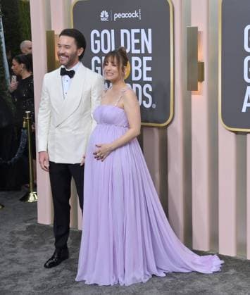Tom Pelphrey and Kaley Cuoco arrive for the 80th annual Golden Globe Awards at the Beverly Hilton in Beverly Hills, California on Tuesday, January 10, 2023.  LAP20230110699 JIMxRUYMEN