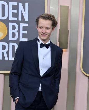 Felix Kammerer arrives for the 80th annual Golden Globe Awards at the Beverly Hilton in Beverly Hills, California on Tuesday, January 10, 2023.  LAP20230110717 JIMxRUYMEN