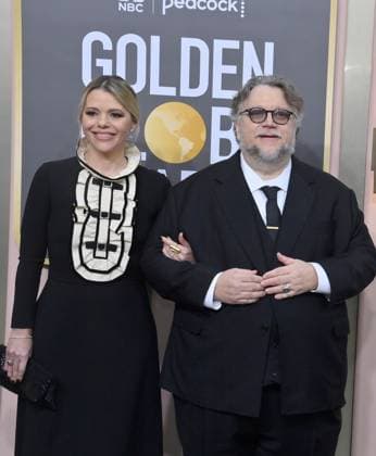 Kim Morgan and Guillermo del Toro arrive for the 80th annual Golden Globe Awards at the Beverly Hilton in Beverly Hills, California on Tuesday, January 10, 2023.  LAP20230110719 JIMxRUYMEN