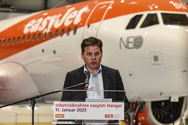 Eröffnung des neuen Easyjet-Wartungshangars im Westen des BER *** NUR FÜR REDAKTIONELLE ZWECKE *** EDITORIAL USE ONLY ***<p>Eröffnung des neuen Easyjet-Wartungshangars im Westen des BER mit Thomas Haagensen, Group Markets and Marketing Director bei easyJet, fotografiert am 11. Januar 2023 in Schönefeld bei Berlin. Deutschland Berlin Berlin Copyright: MaurizioxGambarini *** Opening of the new Easyjet maintenance hangar in the west of BER FOR EDITORIAL PURPOSES ONLY EDITORIAL USE ONLY p Opening of the new Easyjet maintenance hangar in the west of BER with Thomas Haagensen, Group Markets and Marketing Director at easyJet, photographed on January 11, 2023 in Schönefeld near Berlin Germany Berlin Berlin Copyright MaurizioxGambarini Copyright: MaurizioxGambarini doc7ofzzzn8fk6x5sqnrn ,EDITORIAL USE ONLY