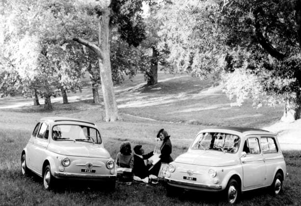 RECORD DATE NOT STATED Fiat 500 and fiat 500 giardiniera. pic nic. 1963 01 02 1963 972_45_W273257