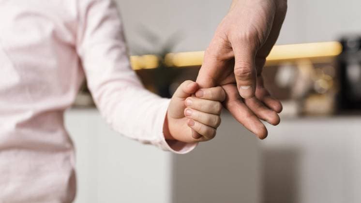 little girl holding hands with father. High quality beautiful photo concept little girl holding hands with father. Resolution and high quality beautiful photo Copyright: xZoonar.com OleksandrxLatkunx 18257572 ,model released, Symbolfoto ,property released