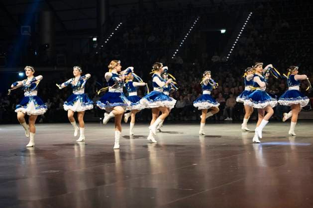 Leipzig, Deutschland 15. Januar 2023: Musikparade - Leipzig - 2023 Europas größte Tournee der Militär- und Blasmusik macht Station in Leipzig. Im Bild: Alpha Dance Team aus Tschernihiw (Ukraine) Quarterback IImmobilien Arena Sachsen Copyright: xFotostandx xBallaschx