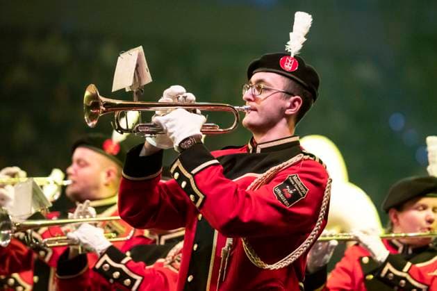 Leipzig, Deutschland 15. Januar 2023: Musikparade - Leipzig - 2023 Europas größte Tournee der Militär- und Blasmusik macht Station in Leipzig. Im Bild: Musikcorps Ufhausen Quarterback IImmobilien Arena Sachsen Copyright: xFotostandx xBallaschx