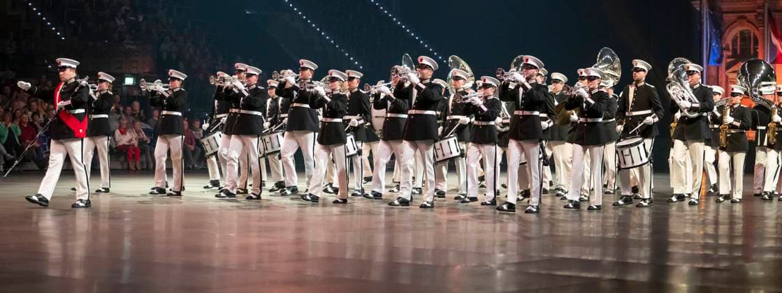 Leipzig, Deutschland 15. Januar 2023: Musikparade - Leipzig - 2023 Europas größte Tournee der Militär- und Blasmusik macht Station in Leipzig. Im Bild: Show-und Marching Band Exempel (Netherland) Quarterback IImmobilien Arena Sachsen Copyright: xFotostandx xBallaschx