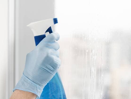 woman cleaning window. High quality beautiful photo concept woman cleaning window. Resolution and high quality beautiful photo Copyright: xZoonar.com OleksandrxLatkunx 18271184 ,model released, Symbolfoto ,property released