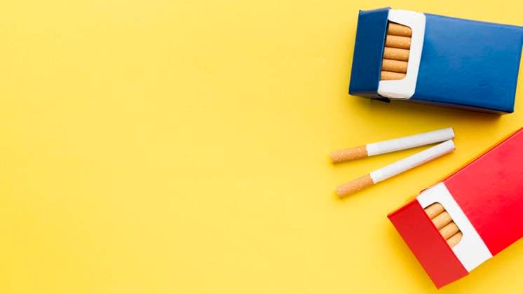 top view packs cigarettes. High quality photo top view packs cigarettes. High resolution photo Copyright: xZoonar.com OleksandrxLatkunx 18312451