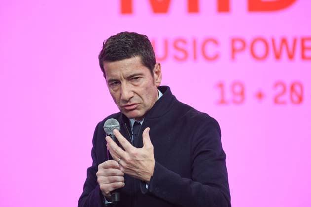 David Lisnard, Maire de Cannes - Le nouveau Midem, le celebre salon professionnel international dedie a la musique revient en 2023. Conference d ouverture Palais des Festivals et des Congres de Cannes, FRANCE. NEWS : Le nouveau Midem - Cannes - 19 01 2023 LionelUrman Panoramic 