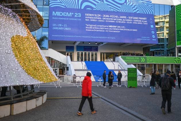 Le nouveau Midem, le celebre salon professionnel international dedie a la musique revient en 2023. Conference d ouverture Palais des Festivals et des Congres de Cannes, FRANCE. NEWS : Le nouveau Midem - Cannes - 19 01 2023 LionelUrman Panoramic 