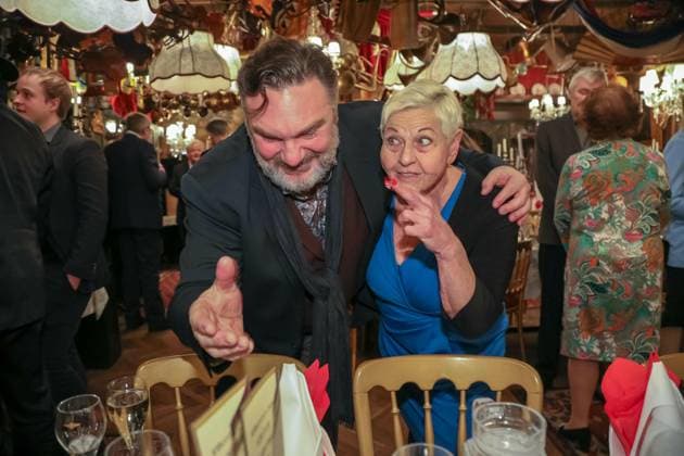 RECORD DATE NOT STATED 19.01.2023, Marchfelderhof Deutsch-Wagram, Künstler-Neujahrsempfang 2022, Auszeichnung Lebenswerk Bühne an Gerhard ERNST! im Bild: Martin Leutgeb, Jazz Gitti, Künstler-Neujahrsempfang 2022