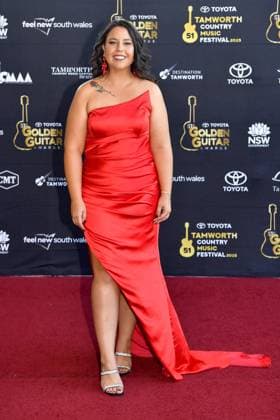 TAMWORTH COUNTRY MUSIC FESTIVAL 2023, Loren Ryan arrives at the Golden Guitar Awards during the 51st Tamworth Country Music Festival in Tamworth, NSW, Saturday, January 21, 2023. The 51st Tamworth Country Music Festival runs from January 13th -22nd, culminating in the Golden Guitar Awards night which celebrates the best of Australian country music. ( NO ARCHIVING, EDITORIAL USE ONLY, NO USE IN BOOKS WITHOUT CONSENT TAMWORTH NEW SOUTH WALES AUSTRALIA  Copyright: xBIANCAxDExMARCHIx 20230121001755015441