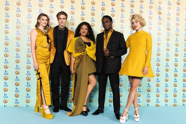 Like Me band pictured during the Gala van de Gouden K s award show, organized by Flemish children s television channel Ketnet, Saturday 21 January 2023 in Brussels.  JAMESxARTHURxGEKIERE 58601623