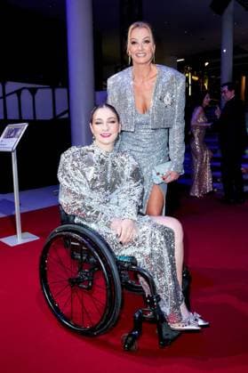 52. Ball des Sports Kristina Vogel und Franziska van Almsick beim 52. Ball des Sports in der Festhalle in Frankfurt am Main. Copyright: xEventpressxGolejewskix