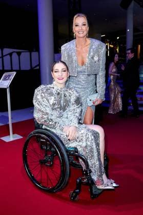 52. Ball des Sports Kristina Vogel und Franziska van Almsick beim 52. Ball des Sports in der Festhalle in Frankfurt am Main. Copyright: xEventpressxGolejewskix