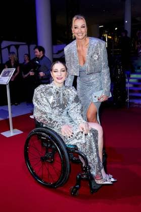 52. Ball des Sports Kristina Vogel und Franziska van Almsick beim 52. Ball des Sports in der Festhalle in Frankfurt am Main. Copyright: xEventpressxGolejewskix