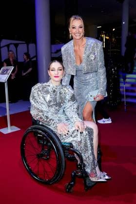 52. Ball des Sports Kristina Vogel und Franziska van Almsick beim 52. Ball des Sports in der Festhalle in Frankfurt am Main. Copyright: xEventpressxGolejewskix
