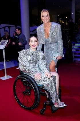 52. Ball des Sports Kristina Vogel und Franziska van Almsick beim 52. Ball des Sports in der Festhalle in Frankfurt am Main. Copyright: xEventpressxGolejewskix