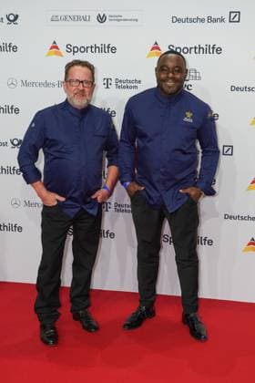 Die Sporthilf hat zum 52. Ball des Sports geladen. Viel Prominens kam ueber den roten Teppich. Henri Bach, Nelson Mueller - 52. Ball des Sports Die Sporthilf hat zum 52. Ball des Sports geladen. Viel Prominens kam ueber den roten Teppich. Deutschland, Frankfurt, Festhalle, 21.01.2023
