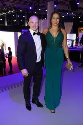 Die Sporthilf hat zum 52. Ball des Sports geladen. Viel Prominens kam ueber den roten Teppich. Fabian Hambuechen und Viktoria - 52. Ball des Sports Die Sporthilf hat zum 52. Ball des Sports geladen. Viel Prominens kam ueber den roten Teppich. Deutschland, Frankfurt, Festhalle, 21.01.2023