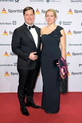 Karsten Petry und Christina Mohr beim 52. Ball des Sports 2023 in der Festhalle Frankfurt. Frankfurt am Main, 21.01.2023