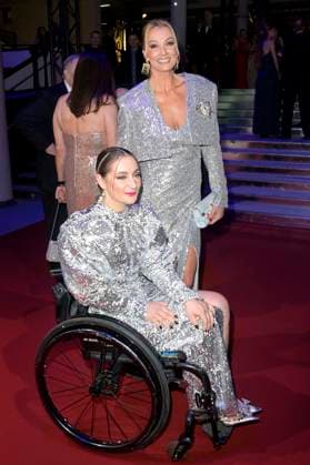 Kristina Vogel und Franziska van Almsick beim 52. Ball des Sports 2023 in der Festhalle Frankfurt. Frankfurt am Main, 21.01.2023