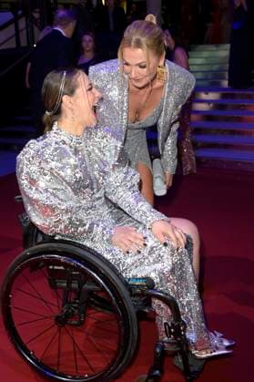 Kristina Vogel und Franziska van Almsick beim 52. Ball des Sports 2023 in der Festhalle Frankfurt. Frankfurt am Main, 21.01.2023