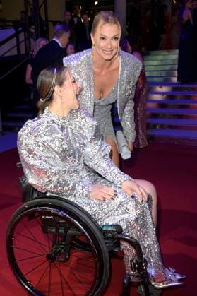 Kristina Vogel und Franziska van Almsick beim 52. Ball des Sports 2023 in der Festhalle Frankfurt. Frankfurt am Main, 21.01.2023