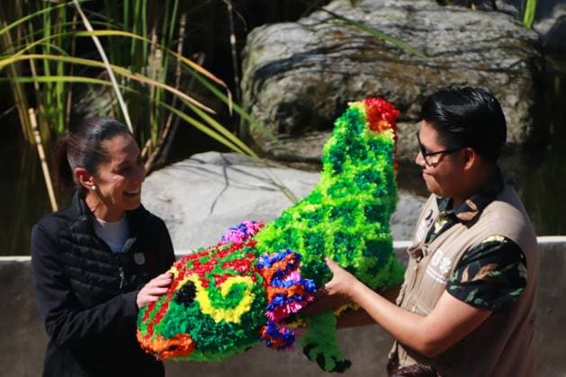 January 21, 2023 in Mexico City, Mexico: The head of government, Claudia Sheinbaum Pardo, during the official opening of the Axolote museum and amphibian conservation center, inside the Chapultepec zoo. January 21, 2023 in Mexico City, Mexico. Mexico City Mexico - ZUMAe321 20230122_zia_e321_034 Copyright: xCarlosxSantiagox