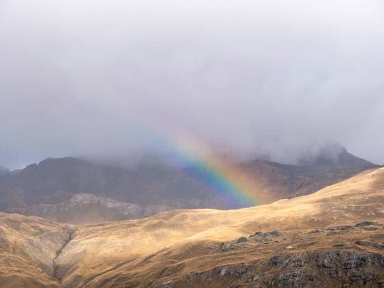 Creative Highlights World France, Auvergne-Rhone-Alpes, Rainbow in Vanoise National Park, Vanoiise FRA, Frankreich FRA, FRANCE 73480 Bonneval-sur-Arc, Frankrei LAF02792