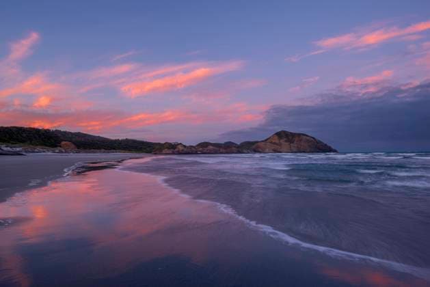 New Zealand, South Island, Wharariki Beach at dawn, RUEF03902