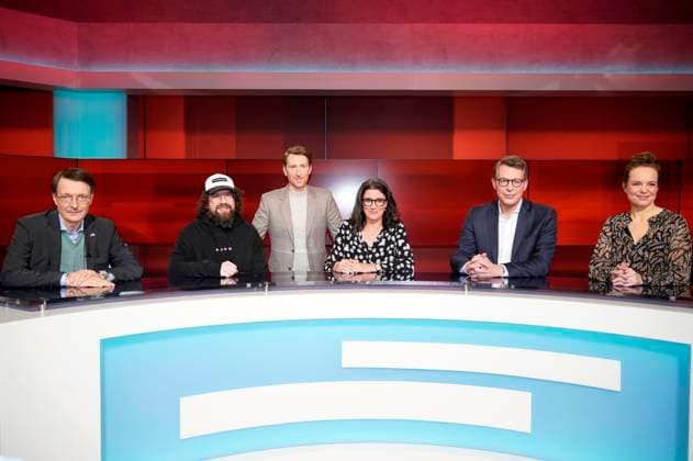 News Themen der Woche KW04 News Bilder des Tages Karl Lauterbach, Curly, Louis Klamroth, Sabine Ahrens-Eipper, Markus Blume und Nathalie Stüben in der ARD-Talkshow hart aber fair im Studio Adlershof. Berlin, 23.01.2023 *** Karl Lauterbach, Curly, Louis Klamroth, Sabine Ahrens Eipper, Markus Blume and Nathalie Stüben on the ARD talk show hart aber fair in Studio Adlershof Berlin, 23 01 2023 Foto:xT.xBartillax xFuturexImage
