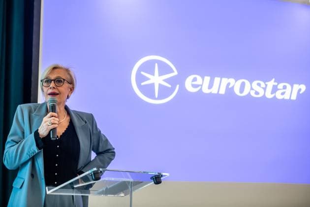 News Themen der Woche KW04 Eurostar CEO Gwendoline Cazenave is seen during a press conference of Railway company Eurostar Group, on Tuesday 24 January 2023 in Brussels. In May 2022 high-speed railway companies Eurostar and Thalys announced a merger, forming the Eurostar Group.  JONASxROOSENS 58698090