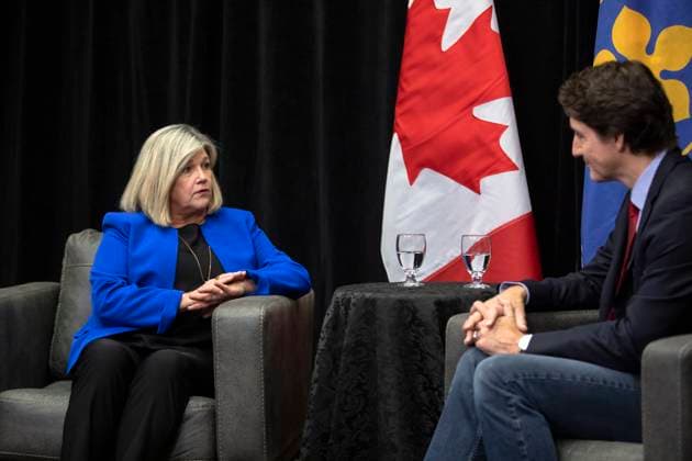 January 24, 2023, Hamilton, ON, Canada: Prime Minister Justin Trudeau meets with Hamilton Mayor Andrea Horwath in Hamilton on Tuesday, January 24, 2023. Hamilton Canada  - ZUMAc35_ 20230124_zaf_c35_005 Copyright: xNickxIwanyshynx